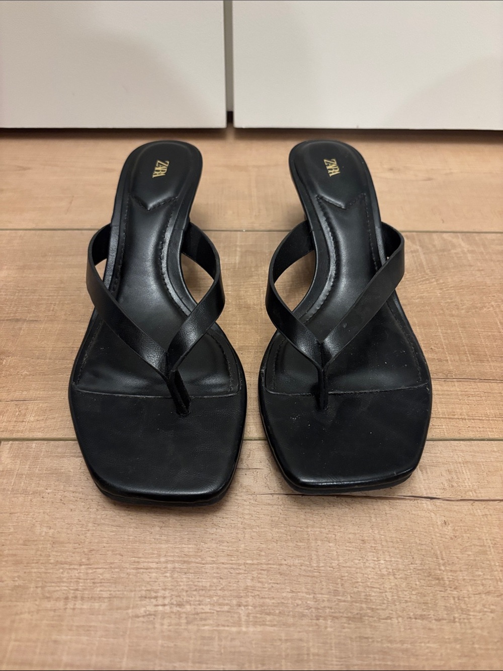 Zara Black Wedge Heel Sandal